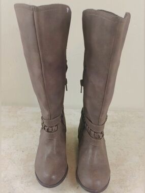 Sugar Over-the-Knee Riding Boots in Taupe